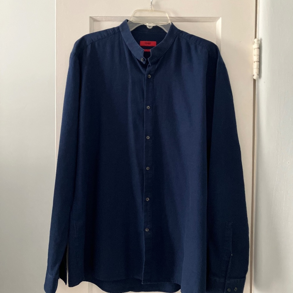 Hugo Boss Men’s Shirt Navy 💙 Woven Cotton